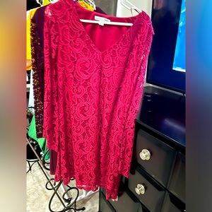 Red lace dress